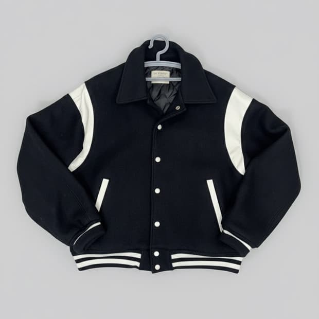 시티 스트리트 울 스타디움 바시티 자켓 크롭핏