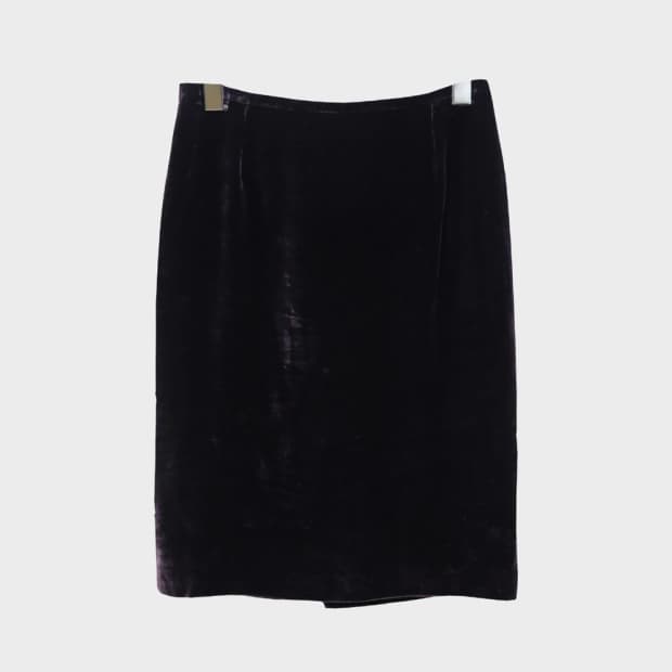 ARMANI COLLEZIONI 실크 벨벳 미디 스커트 60167