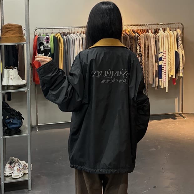 입생로랑 뿌르옴므 90s 리플렉티브 로고 플리스 파카 A2172