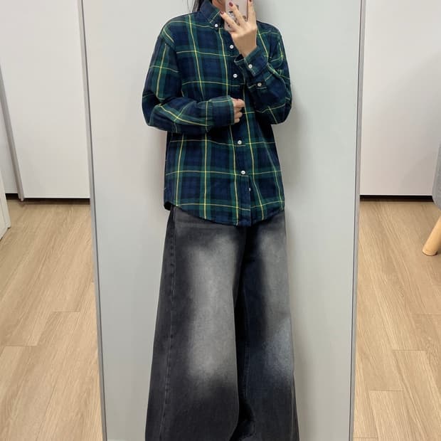 폴로 랄프로렌 타탄체크 오버핏 셔츠 남방