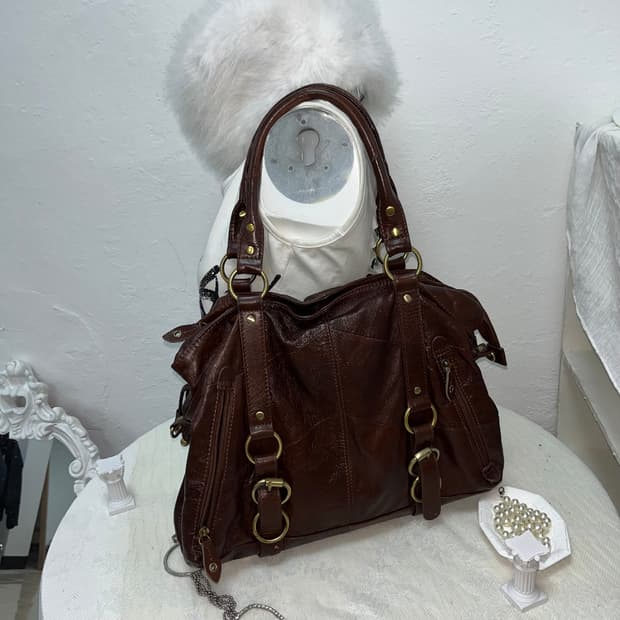 빈티지 브라운 숄더백