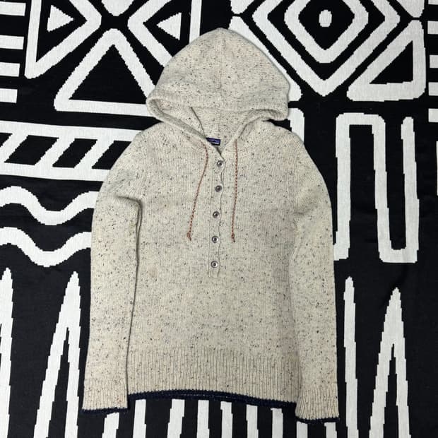 파타고니아 오트밀 메리노 울 후디 니트 L