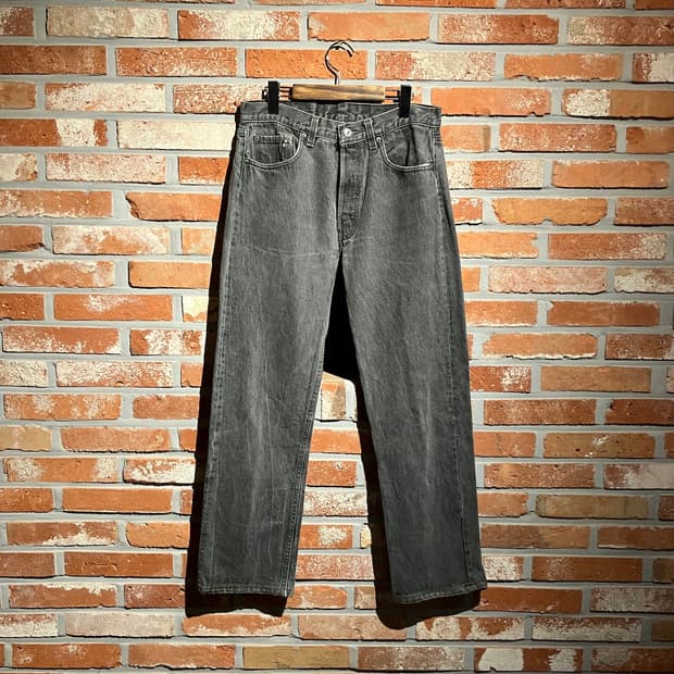 80s USA 빈티지 리바이스 501 블랙 데님 팬츠