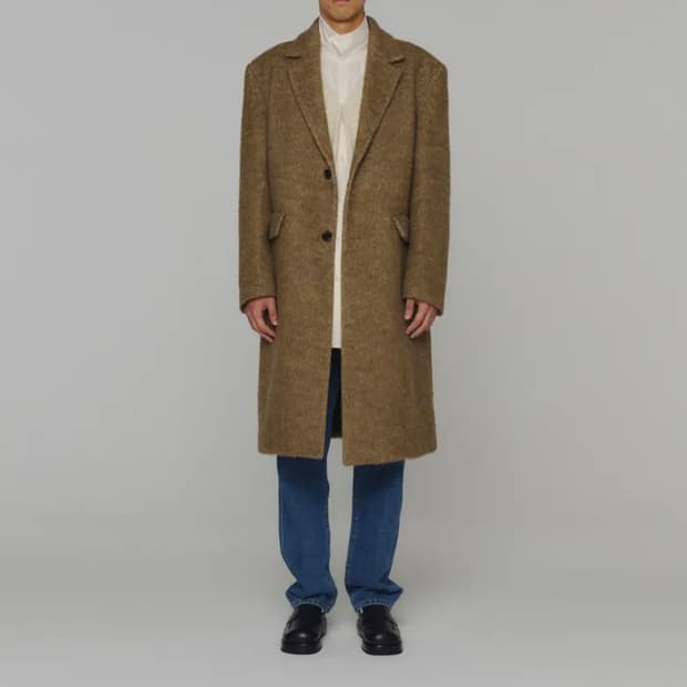 아모멘토 24fw 헤어리 롱코트 브라운