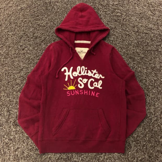 홀리스터 버건디 후드티