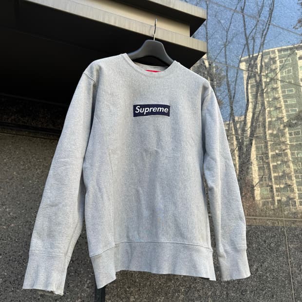 00s 슈프림 박스로고 스웻 그레이 네이비