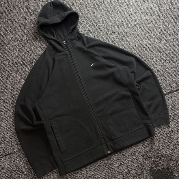 00s 나이키 올드스쿨 블랙 후디 플리스 자켓 3401
