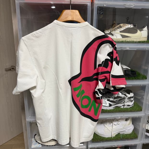 몽클레어 핑크 로고 반팔 티셔츠 XXS