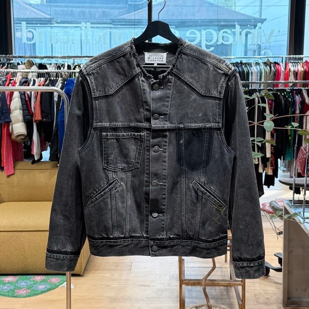 메종 마르지엘라 데님 페인팅 카라리스 자켓 