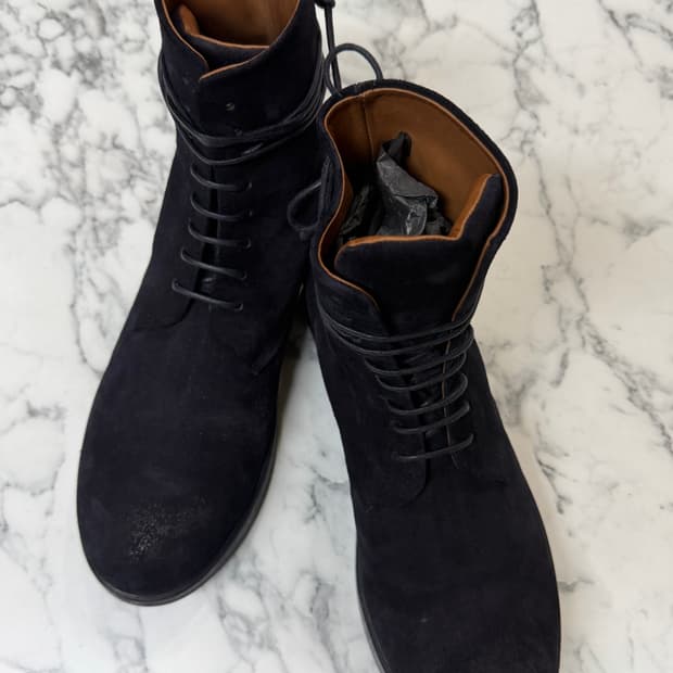 Marsell ZUCCA navy washed suedeboots 42