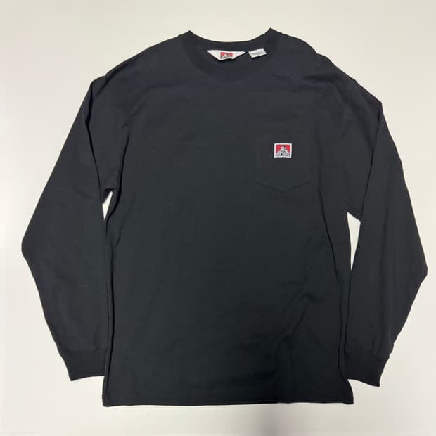 벤 데이비스 일본 빈티지 원 포켓 긴팔 롱슬리브 티셔츠 XL 블랙