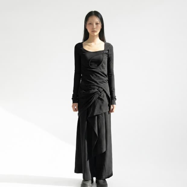 homagecircle Feathers Long Sleeve Black