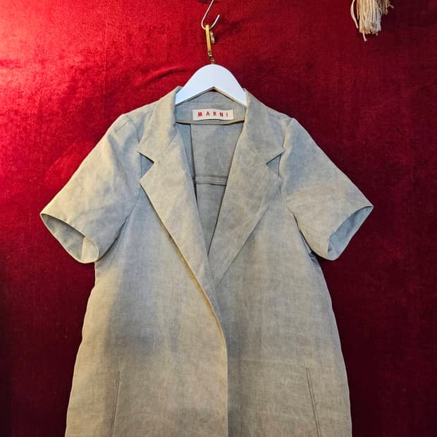 마르니(MARNI) 린넨 반팔 하프 자켓 40size