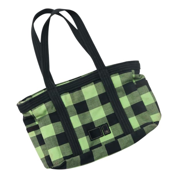 포터 x 네이버후드 빈티지 그린 버팔로 체크 토트백