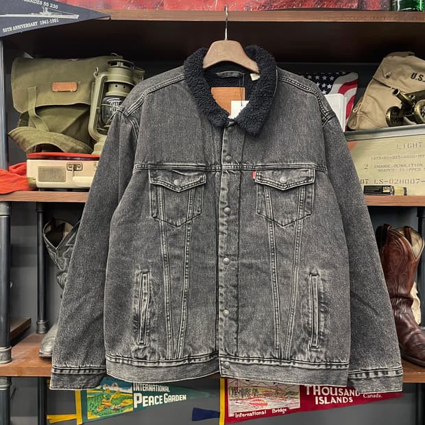 리바이스 프리미엄 타입2 흑청 쉐르파 데님 트러커 자켓