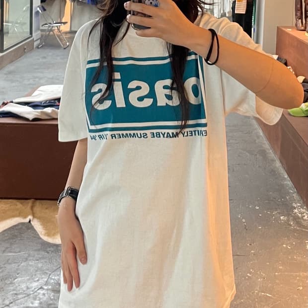 빈티지 오아시스 프린팅 반팔 H182