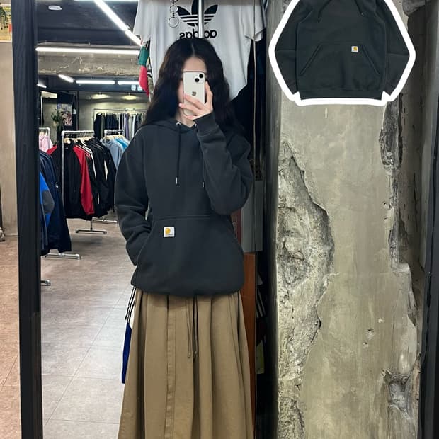 칼하트 기모 후드티 차콜 S #csz2830 