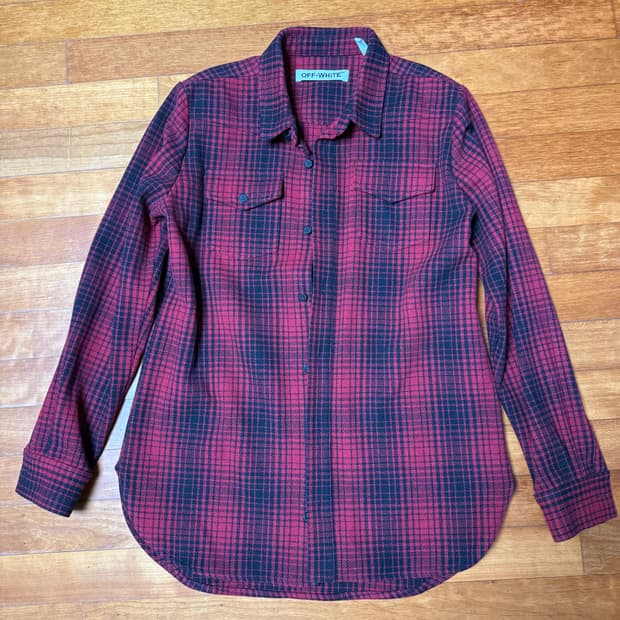 오프화이트 애로우 플란넬 셔츠