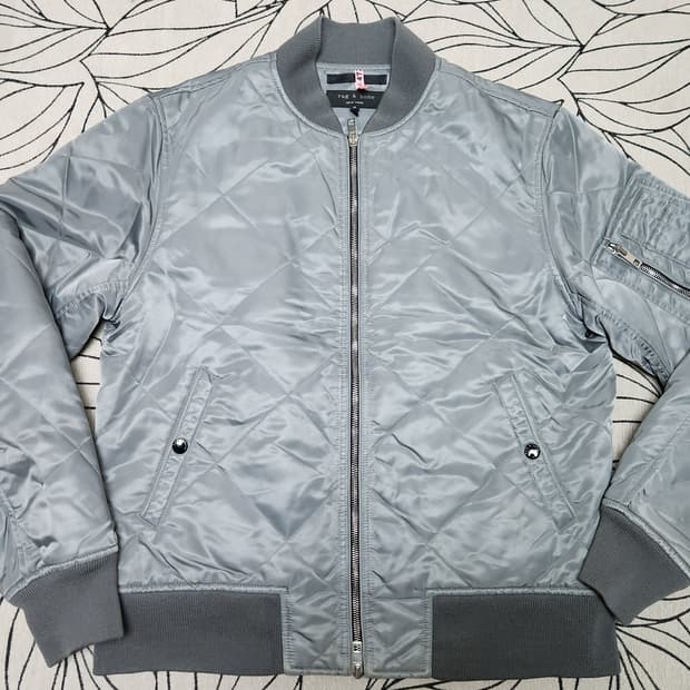 Rag & Bone 다이아 퀼팅 봄버 그레이 자켓 M 넉넉 100