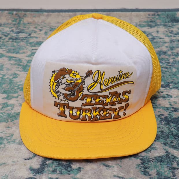 VTG 빈티지 모자 90년대 트러커 캡 엘로우