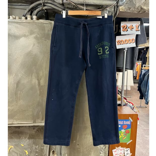 아베크롬비 기모 스웻 팬츠 네이비 S #csz4063