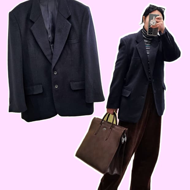 특가 Ghee 네이비 캐시미어 자켓