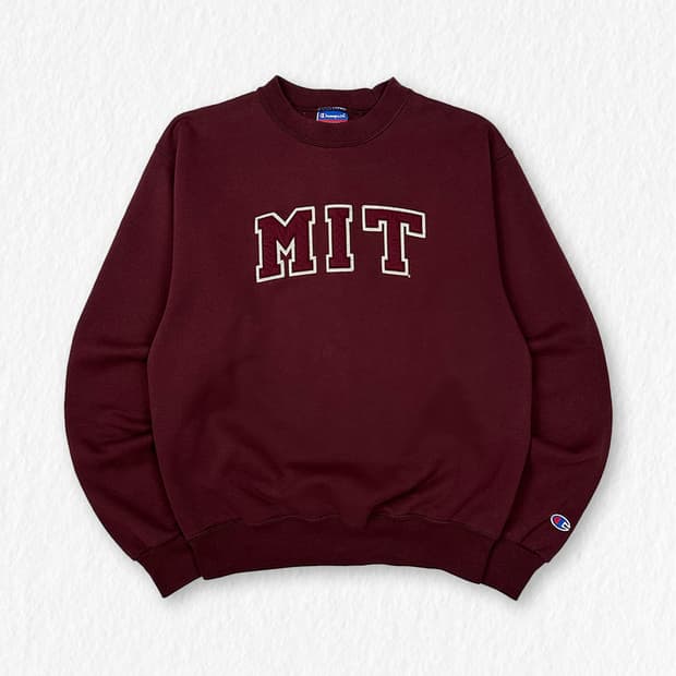 챔피온 MIT 기모 맨투맨 버건디