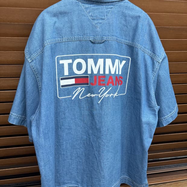 타미힐피거 백로고 쇼트 슬리브 워크 반팔 셔츠