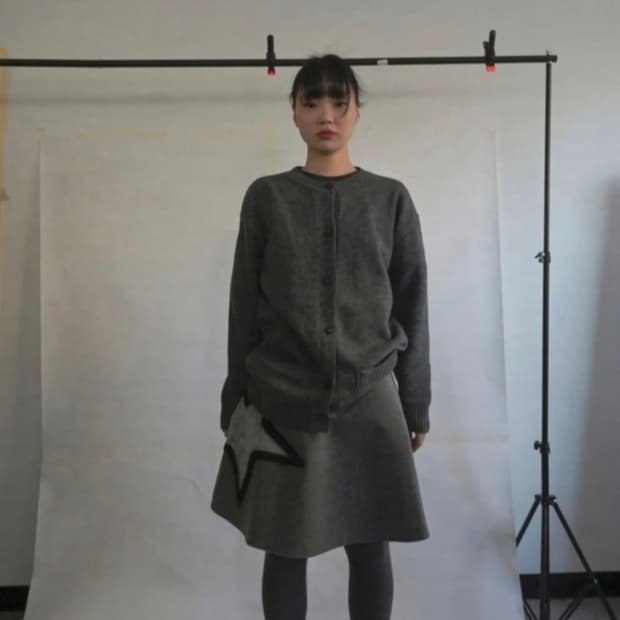 에옹쓰 eonts 스타 캐시미어 가디건 (차콜