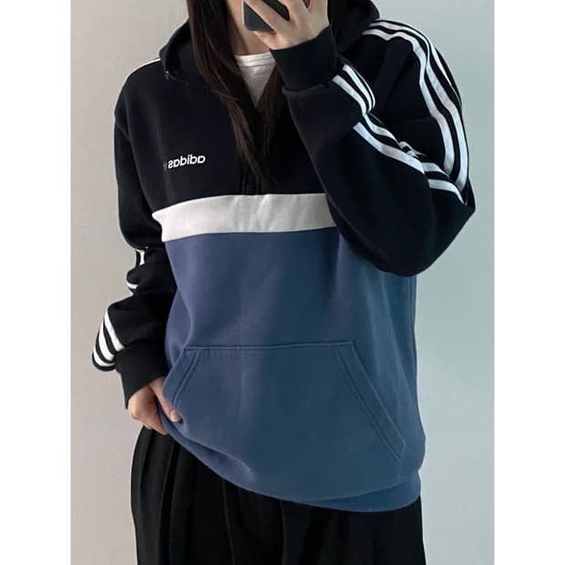 아디다스 반집업 후드티