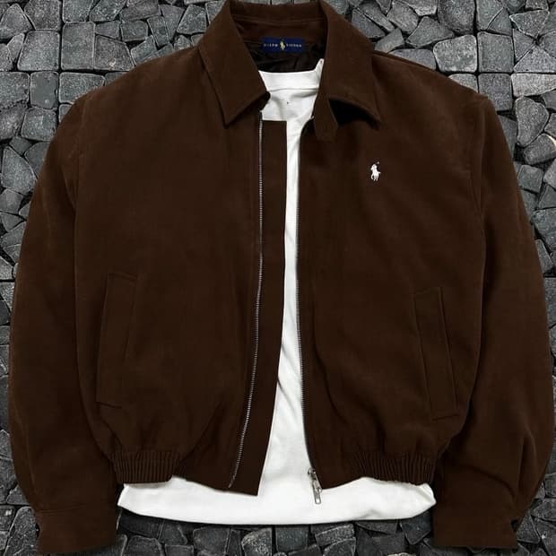 폴로 브라운 스웨이드 자켓