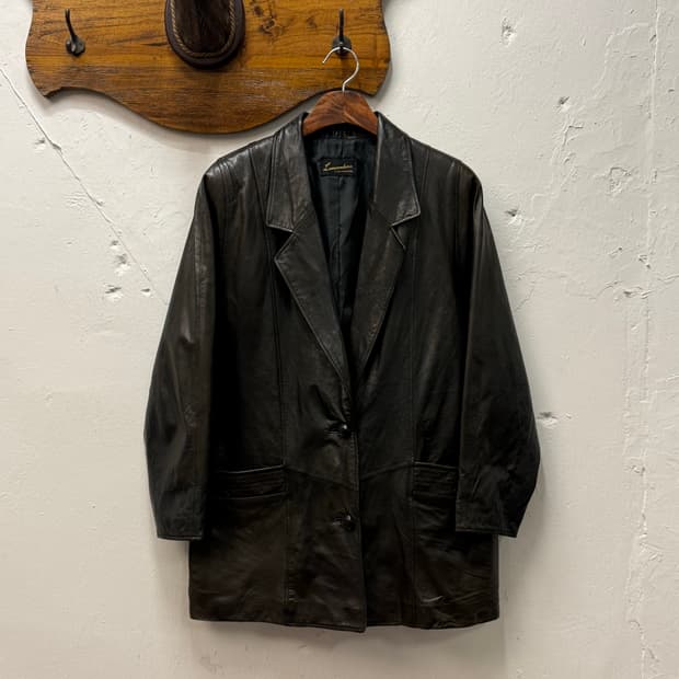 Lamandora Leather Blazer Coat