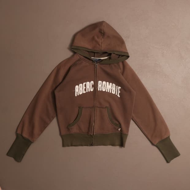 00's 아베크롬비 올리브카키 후드집업 A1395