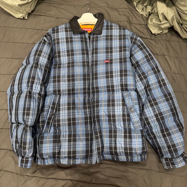 슈프림 체크 패딩