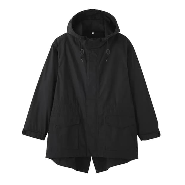 <새상품>무인양품 라보 코튼 라이트 캔버스 후드 블루종 야상 블랙