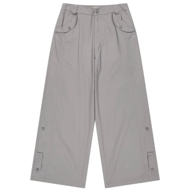 코이세이오 워시드 버튼 탭 팬츠 그레이