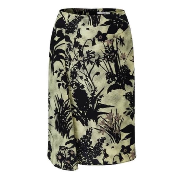 티크 ARC SILK PRINT SKIRT (LEMON SHADOW)