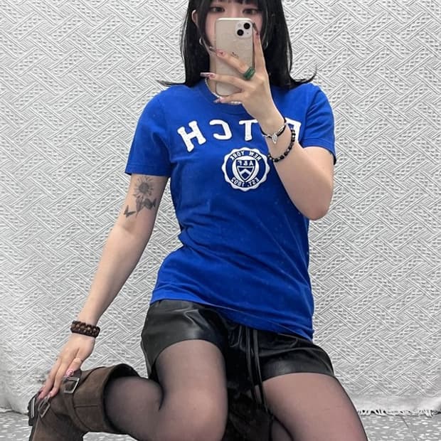 아베크롬비 올드스쿨 레트로 Y2K 빈티지 반팔티 S C11896