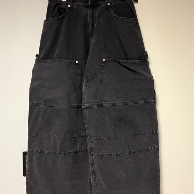 논노드 더블니 팬츠 블랙