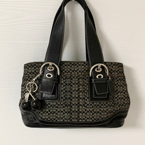 Coach black tote bag