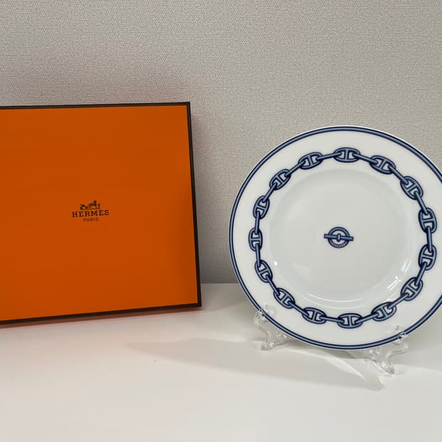 에르메스 샹달 블루 브레드 플레이트 1P HERMES