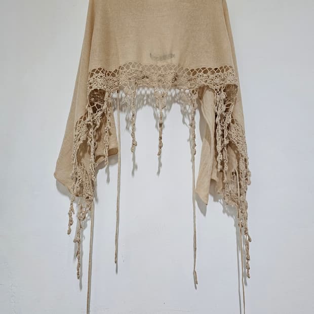 애비뉴8th 크로세 뜨개 린넨소재 미국 뉴욕 맨하탄 구입 160*50