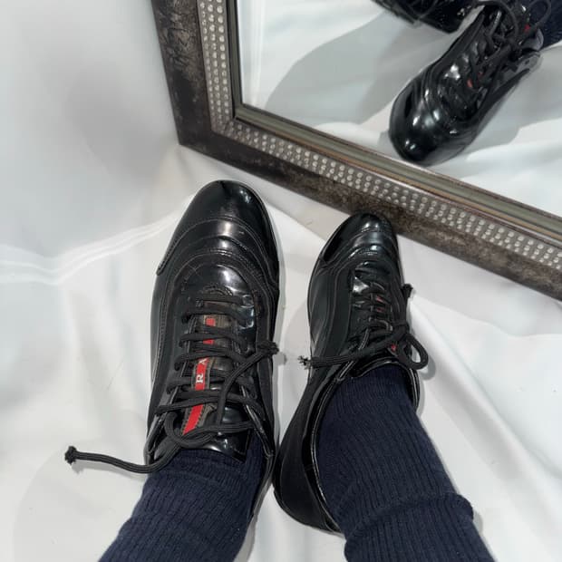 Prada sports trainers leather shoes 