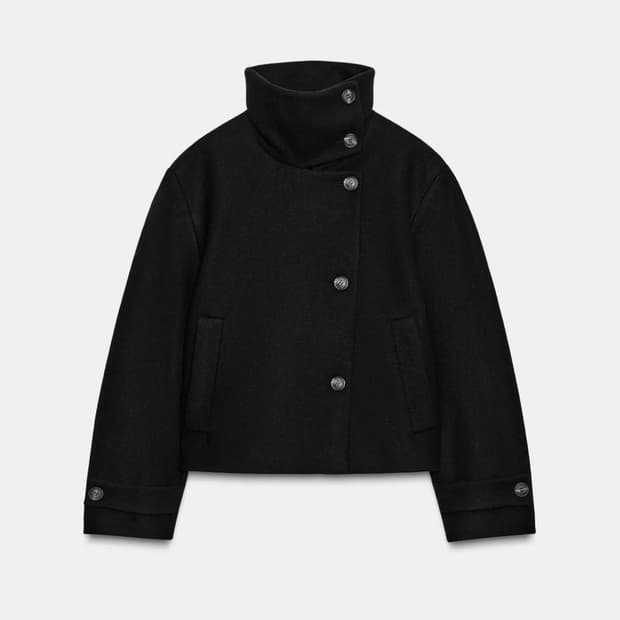 자라 하이넥 숏 코트