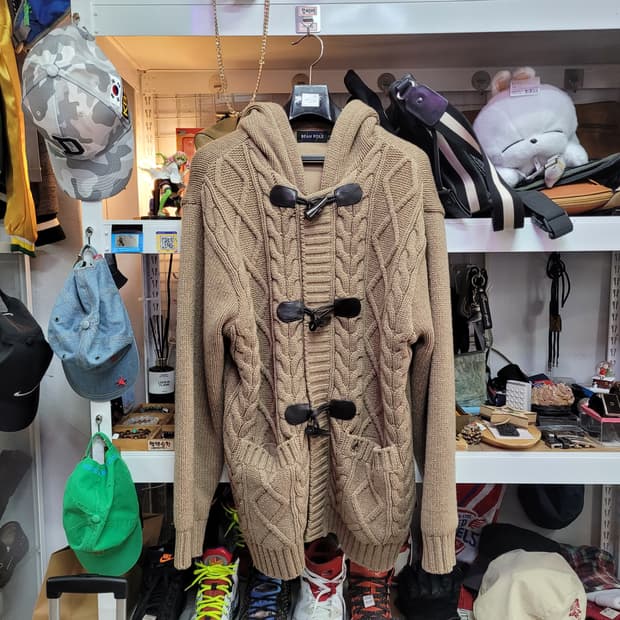 빈폴 꽈배기 케이블 떡볶이 코트 니트 가디건