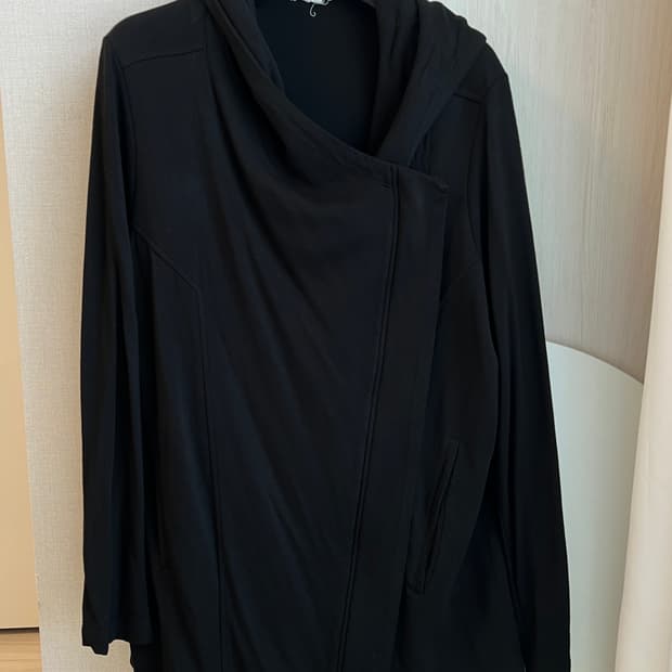 헬무트 랭 비대칭 드레이프 후드 집업 Helmut Lang