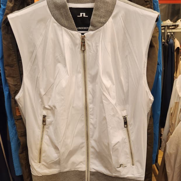 제이린드버그 헤일리 하이브리드 스웨터 베스트 화이트