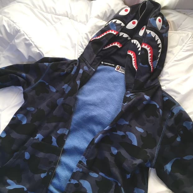 BAPE 베이프 카모 더블 샤크 후드집업