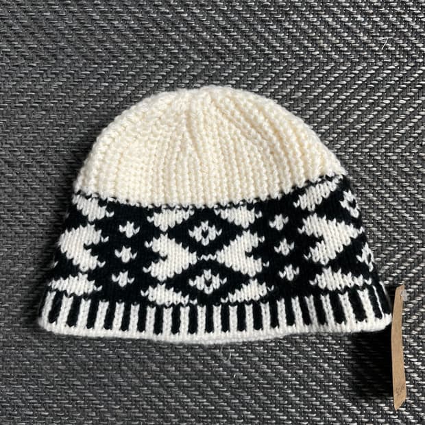 빈티지 노르딕 패던 니트 비니o 4798