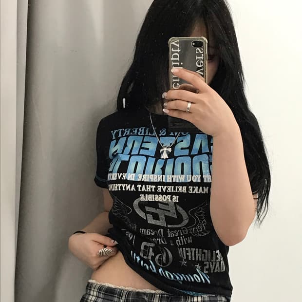 빈티지 러힙 프린팅 상의